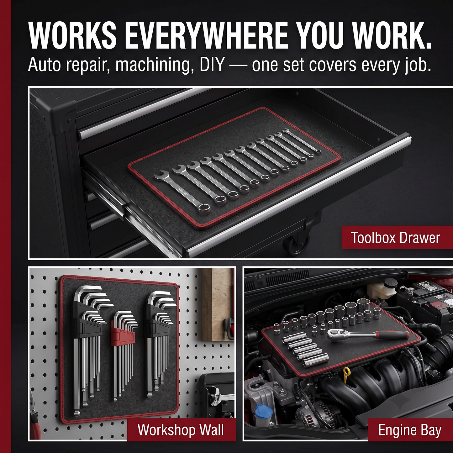 4-Piece Magnetic Tool Mat Set